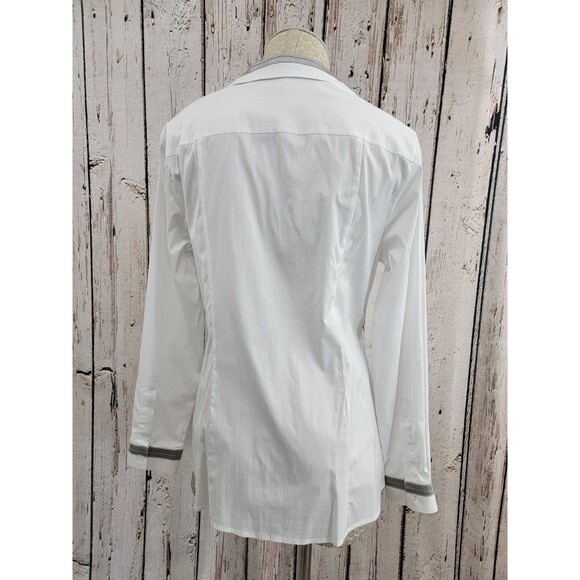 LM Women's Size 40 Marc Aurel White Classic Button Down Blouse Shirt Top EUC - Picture 10 of 15
